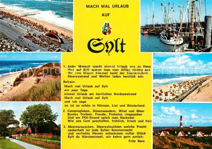 Insel Sylt Hafen Strand Duenen Leuchtturm