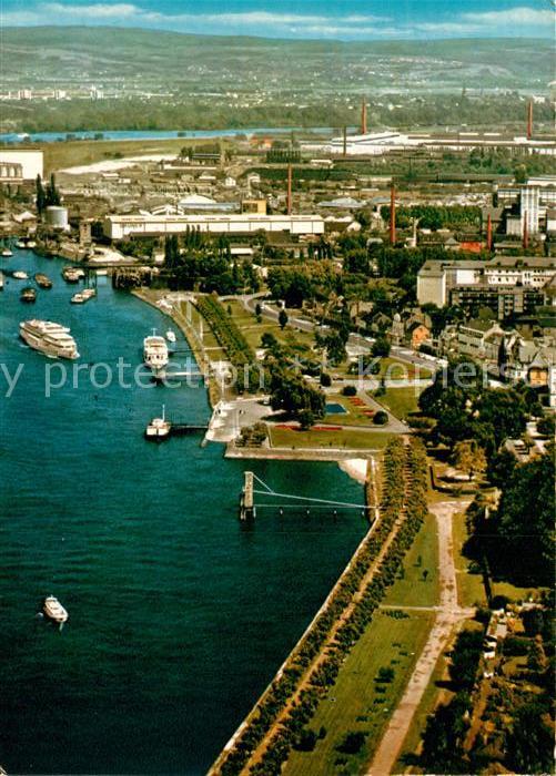 Andernach Fliegeraufnahme Rheinanlagen