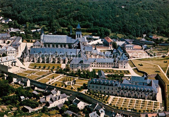 Fontevraud-l Abbaye Fliegeraufnahme Abbaye Robert Arbrissel