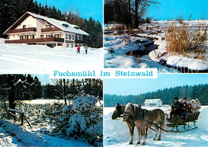 Fuchsmuehl Hotel Restaurant zum Hackelstein Winter Pferdeschlitten