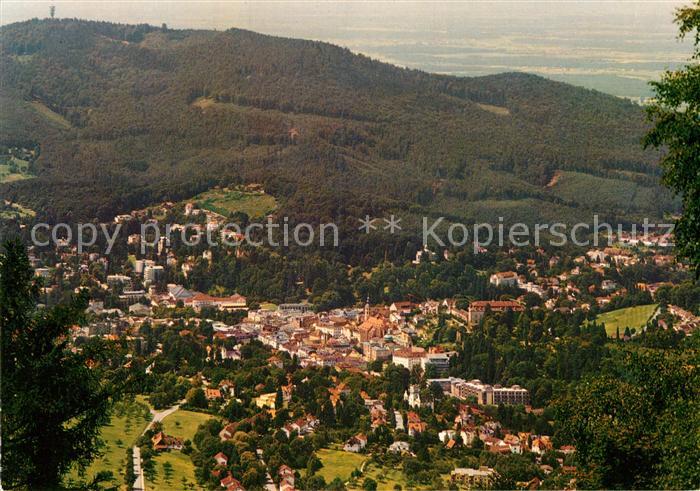 Baden-Baden Blick von Bergstation Merkurstandseilbahn Friesenberg Fremersberg
