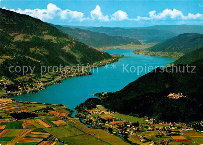 Ossiachersee Fliegeraufnahme Ruine Landskron