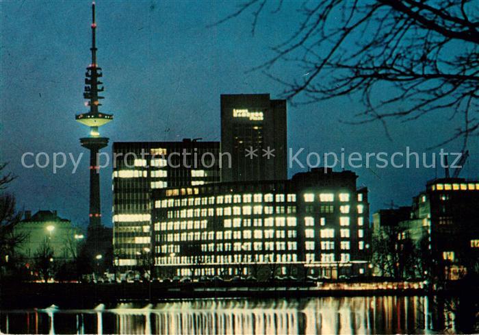 HAMBURG CITY Aussenalster Hotel Hamburg Plaza Fernsehturm Nacht