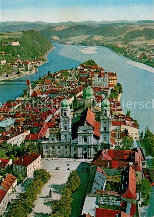 PAssAU Bayern Dreifl?ssestadt Fliegeraufnahme Dom Altstadt