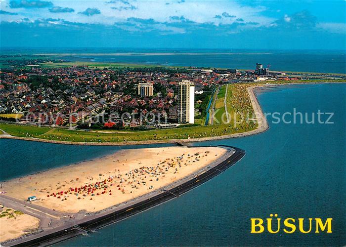 Buesum Nordseebad Fliegeraufnahme mit Strand