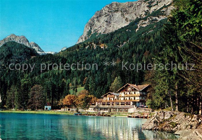 Hintersee Berchtesgaden Seehotel Gamsbock Partie am See