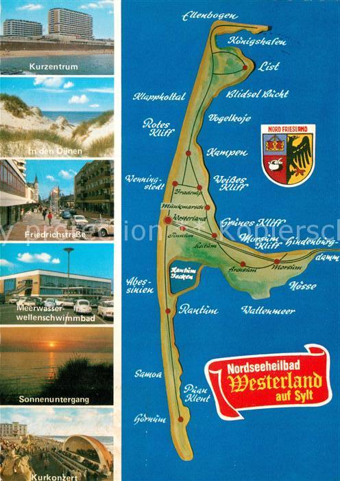 Westerland Sylt Kurzentrum Duenen Friedrichstrasse Wellenbad Kurkonzert Lageplan