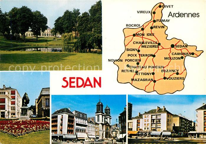 Sedan Ardennes Lageplan Park Ortspartien