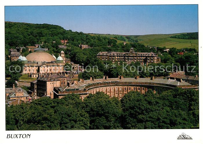 Buxton Broadland Fliegeraufnahme Crescent Devonshire Hospital and Palace Hotel