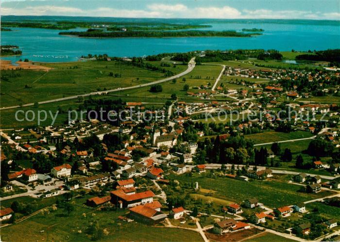 Bernau Chiemsee Fliegeraufnahme Seepartie