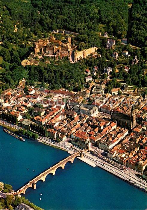 Heidelberg Neckar Fliegeraufnahme Schloss Alte-Bruecke Heiliggeist