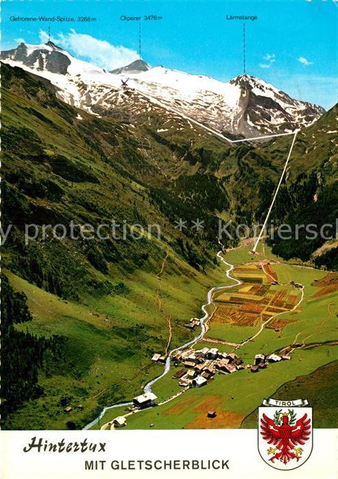 Hintertux Zillertal Fliegeraufnahme Gefrorene-Wand-Spitze Olperer Laermstange