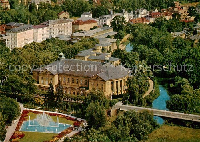 Bad Kissingen Regentenbau mit Rosengarten und Saale Fliegeraufnahme