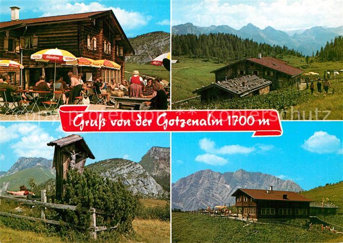 Schoenau Koenigssee Berggaststaette Gotzenalm Wegekreuz Berchtesgadener Alpen
