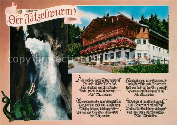 Oberaudorf Historischer Gasthof zum Feurigen Tatzelwurm Wasserfall Gedicht Josep