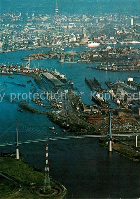 HAMBURG  CITY Koehlbrandbruecke Fliegeraufnahme