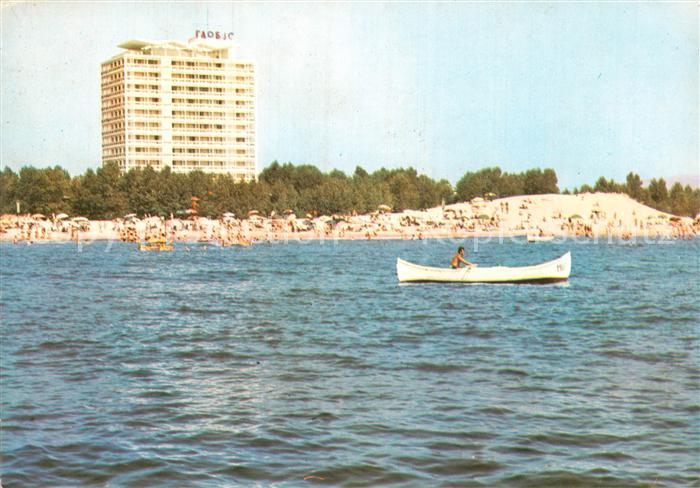 Slantchev Brjag Hotel Globus Ansicht vom Meer aus Ruderboot