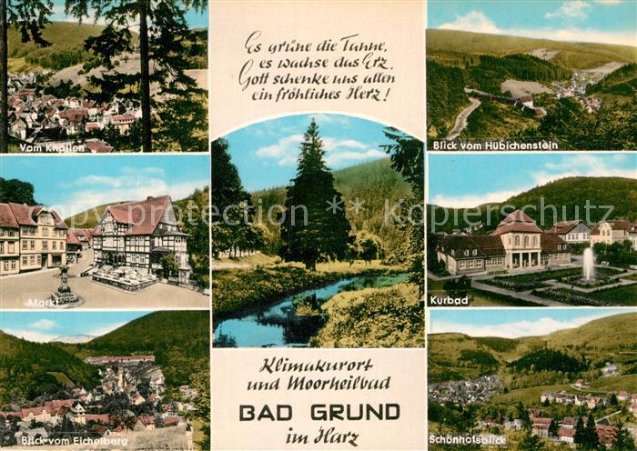 Bad Grund Blick vom Knollen Huebichenstein Eichelberg Schoenhofsblick Kurbad Mar