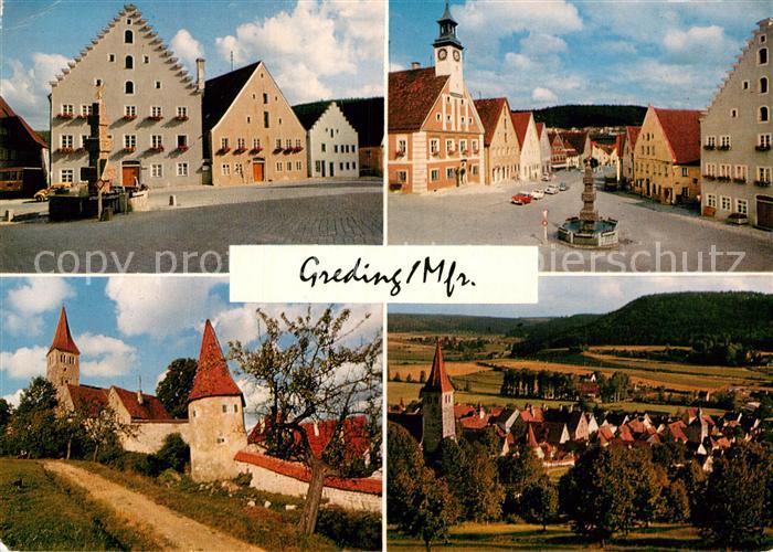 Greding Historisches Staedtchen Marktplatz Brunnen Stadtmauer mit 3 Toren und 20