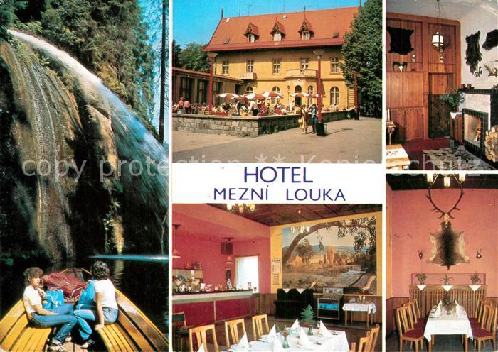 Hrensko Hotel Mezni Louka Restaurant Wasserfall