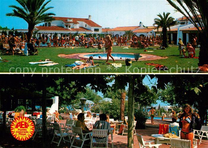 Cambrils Pueblo Eldorado Playa Liegewiese Swimming Pool Restaurant Terrasse