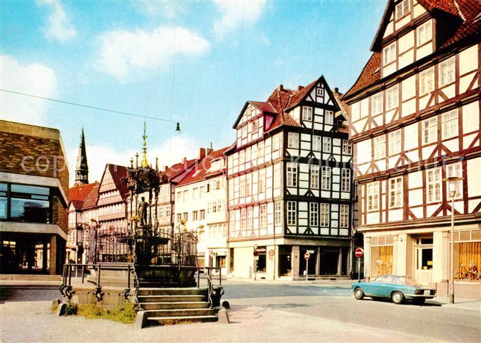 HANNOVER  CITY Holzmarkt Oskar Winter Brunnen Fachwerkhaeuser