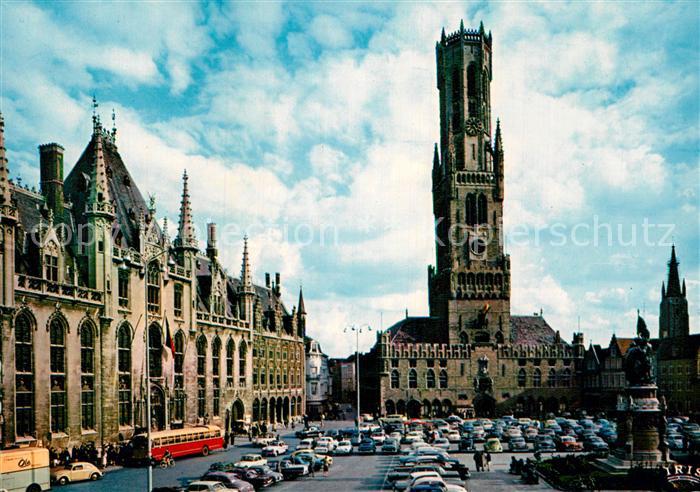 BRUGGE Bruges Belgie Grote Markt Grande Place Belfried