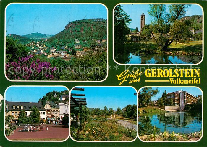 Gerolstein Rheinland-Pfalz Gesamtansicht Luftkurort Partie am Wasser Kirche Kurh