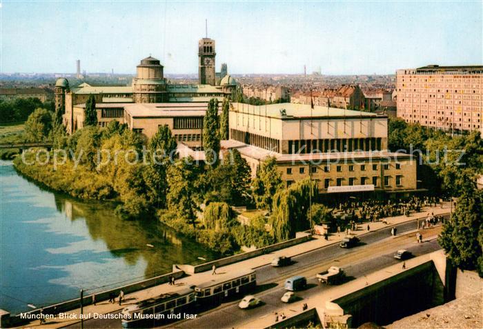 Muenchen Bayern Deutsches Museum und Isar