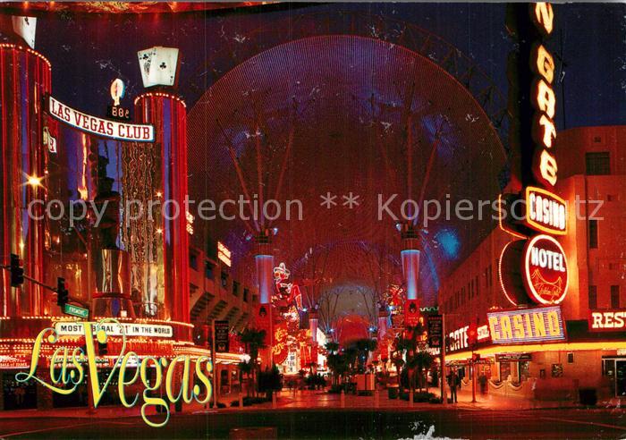 Las Vegas Nevada Downtown Fremont Street Experience Club Casino Hotel at night