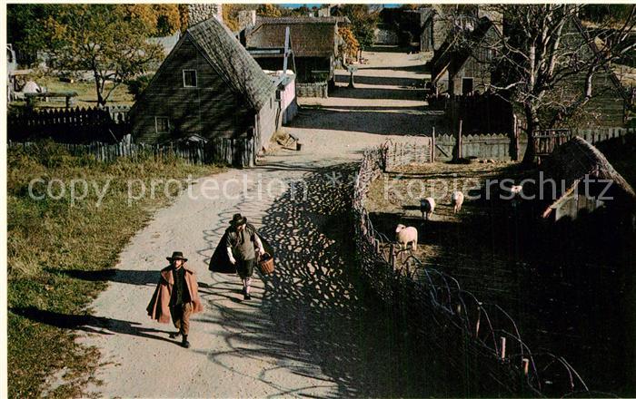 Plymouth Massachusetts Plimoth Plantation Pilgrim Villages steep main street