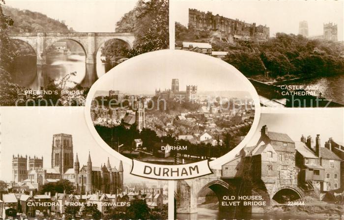 Durham UK Prebends Bridge Castle Cathdral St Oswalds Old Houses Elvet Bridge Pan