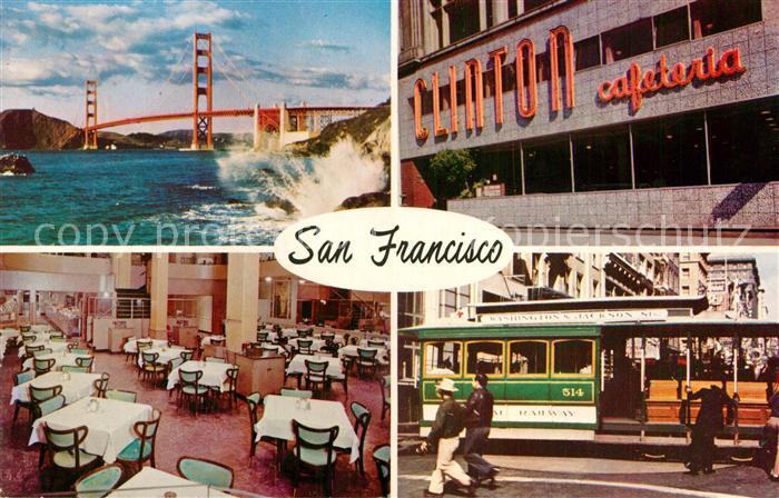 San Francisco California Clinton Cafeteria Speisesaal Cable Car