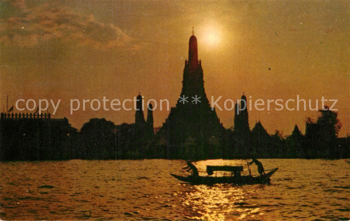 Dhonburi Scenery of Wat Aroon at sunset