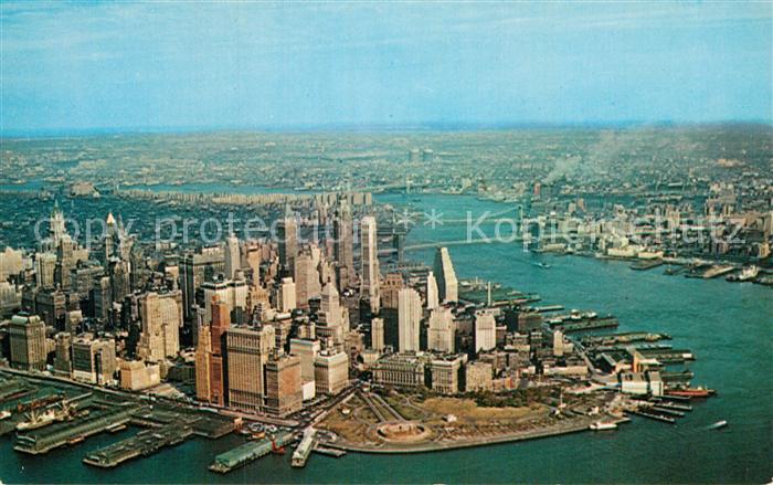 New York City Aerial view of lower Manhatten