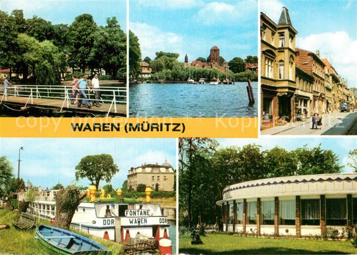 Waren Mueritz Kietzbruecke Altstadt Lange Str MS Fontane Steinmole Konsum Gastst