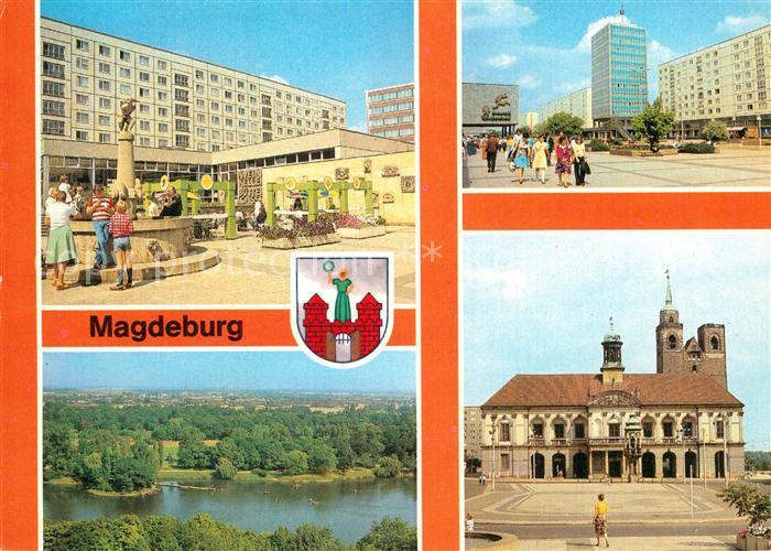 MAGDEBURG  CITY Eulenspiegelbrunnen Karl Marx Str Kulturpark Rotehorn Rathaus