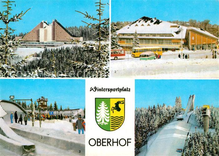 Oberhof Thueringen Interhotel Panorama Gaststaette Oberer Hof Rennschlittenbahn