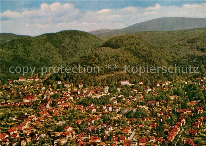 Bad Harzburg Fliegeraufnahme mit Burgberg und Brocken