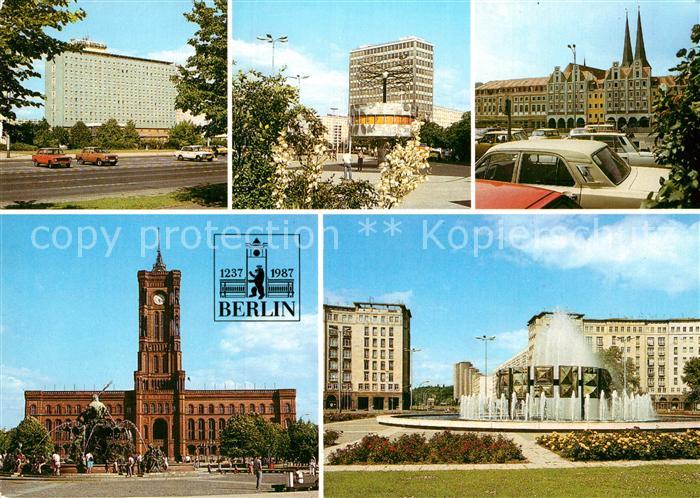 BERLIN  CITY Hotel Berolina Weltzeituhr Marx Engels Forum Rathaus Leninplatz
