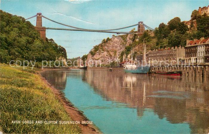 Bristol UK Avon Gorge and Clifton Suspension Bridge Kettenbruecke