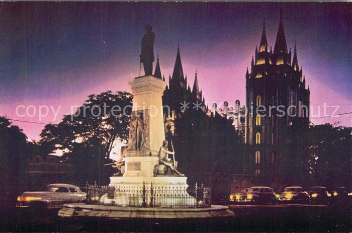 Salt Lake City Brigham Young Monument Temple Street Mormon Church