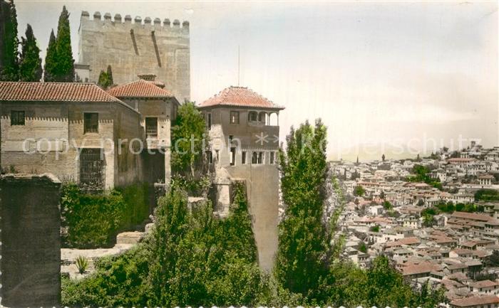 Granada Andalucia Vista parcial de la Alhambra y del Albaicin