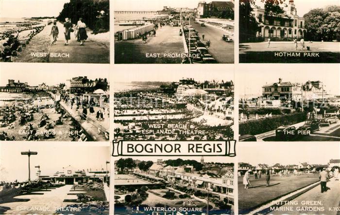 Bognor Regis Beach Promenade Hotham Park Pier Esplanade Theatre Waterloo Square