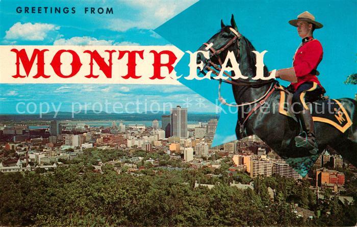 Montreal Quebec Business district from Mount Royal Gendarmerie Royal Horse