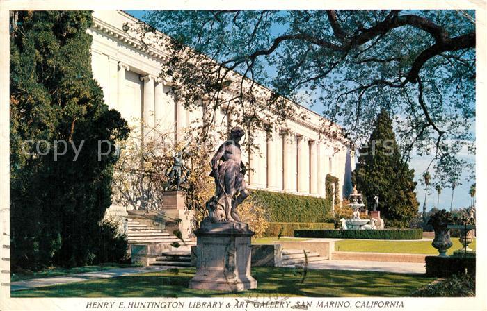 San Marino California Library Building Henry E Huntington Library & Art Gallery
