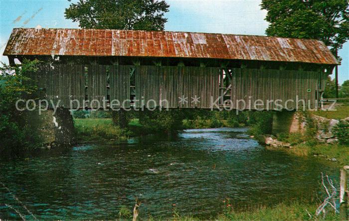 Coventry Vermont Old Covered Bridge spanning the Black River