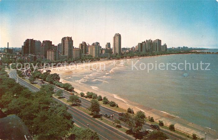 Chicago Illinois Panorama Lakeshore Parks Outer Drive Oak Street Beach