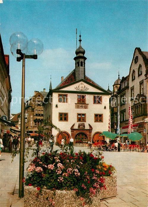 Bad Kissingen Marktplatz mit Rathaus Strassencafe