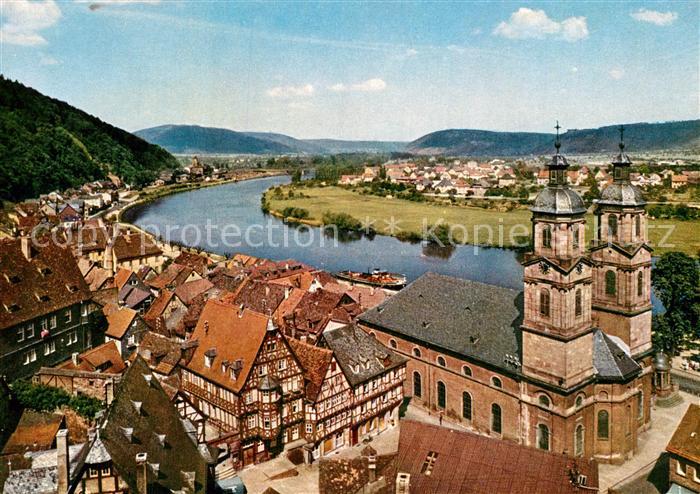 Miltenberg Main Stadtpanorama mit Kirche Maintal